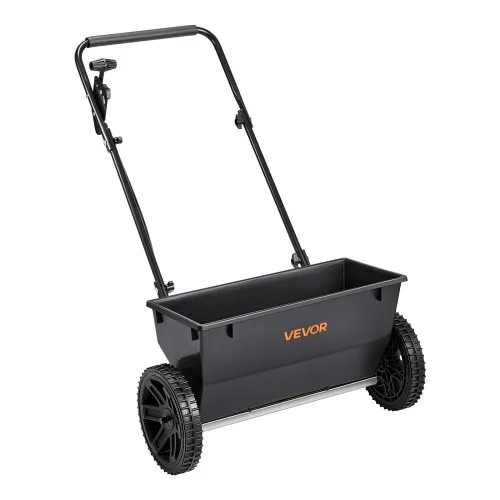 VEVOR Lawn Drop Spreader, 50LBS Capacity, Walk-Behind Push Spreader, 18 in Spreading Width, 8 in All Terrain Pneumatic Tires, Lawn Spreaders with Hopper Grate, for Seed, Fertilizer, Salt, Ice Melt