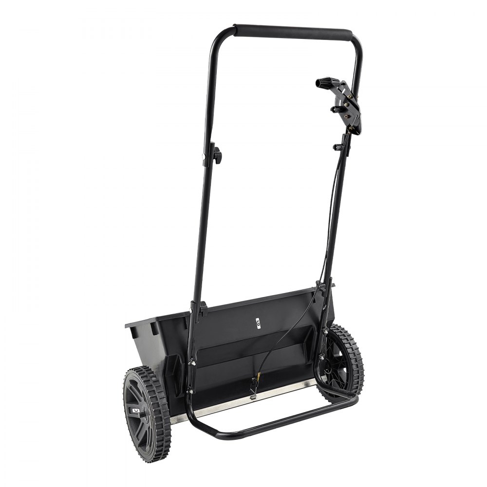 VEVOR Lawn Drop Spreader, 50LBS Capacity, Walk-Behind Push Spreader, 18 in Spreading Width, 10 in All Terrain Pneumatic Tires, Lawn Spreaders with Hopper Grate, for Seed, Fertilizer, Salt, Ice Melt