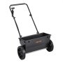 VEVOR Lawn Drop Spreader, 50LBS Capacity, Walk-Behind Push Spreader, 18 in Spreading Width, 10 in All Terrain Pneumatic Tires, Lawn Spreaders with Hopper Grate, for Seed, Fertilizer, Salt, Ice Melt