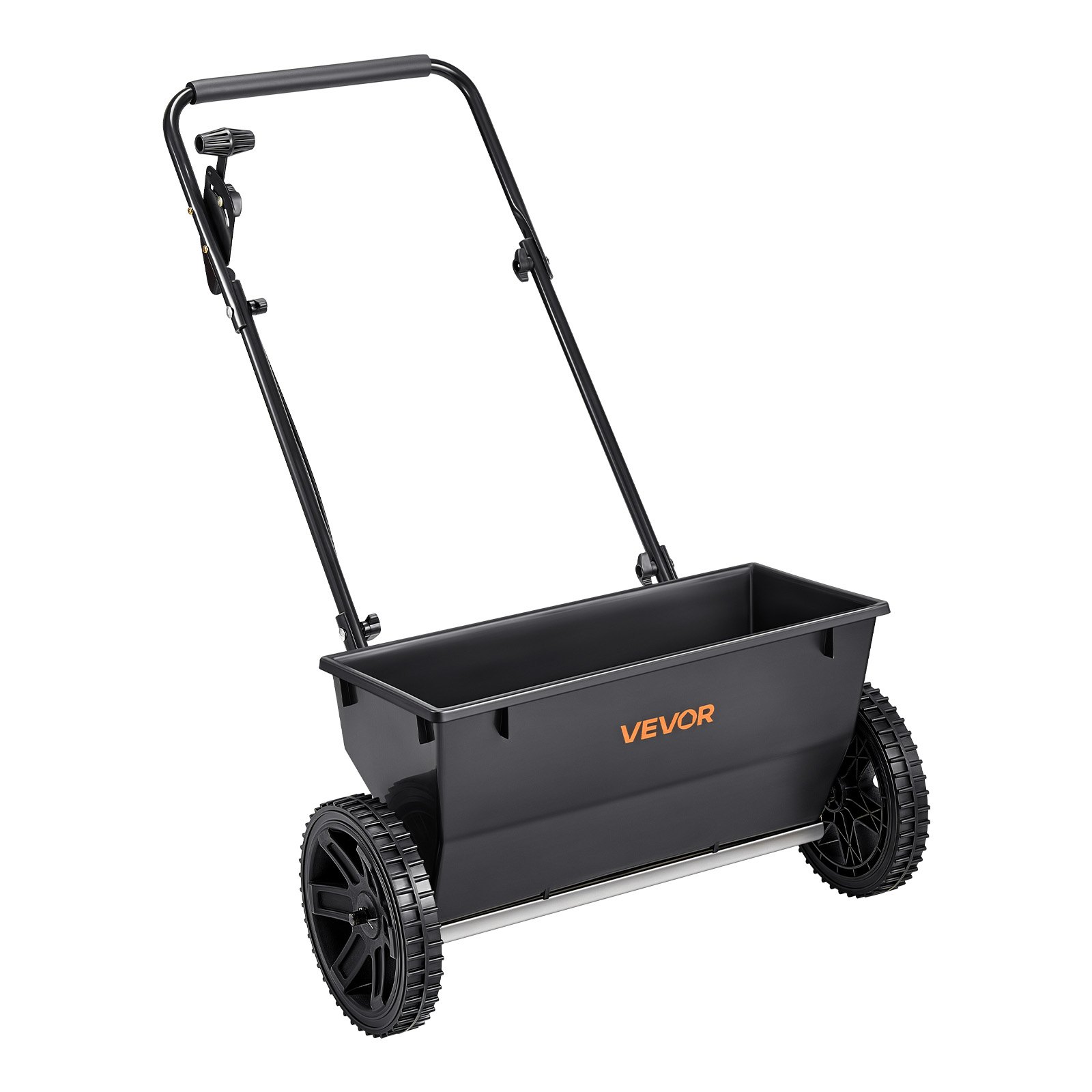VEVOR Walk-Behind Push Spreader, 50LBS Capacity, Drop Spreader with Hopper Grate, 18 in Spreading Width & 30 Settings, 10 in All Terrain Tires, Garden & Lawn Spreaders for Seed, Fertilizer
