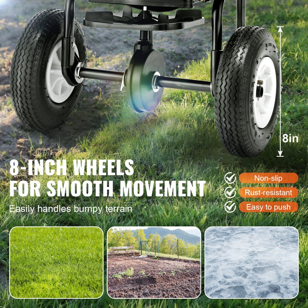 Broadcast Spreader, 60 LB Walk-Behind Turf Spreader with 8" Wheels, Steel Push Fertilizer Spreader, Garden Seeder, and Salt Spreader, Designed for Residential, Farm, and Tough Terrain, Black Broadcast Spreader, 60 LB Walk-Behind Turf Spreader with 8" Wheels, Steel Push Fertilizer Spreader, Garden Seeder, and Salt Spreader, Designed for Residential, Farm, and Tough Terrain, Black