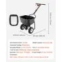 VEVOR Broadcast Spreader, 60LBS Capacity, Walk-Behind Push Spreader, 0-9.8 ft Spreading Width, 10 in All Terrain Pneumatic Tires, Lawn Spreaders with Hopper Grate, for Seed, Fertilizer, Ice Melt