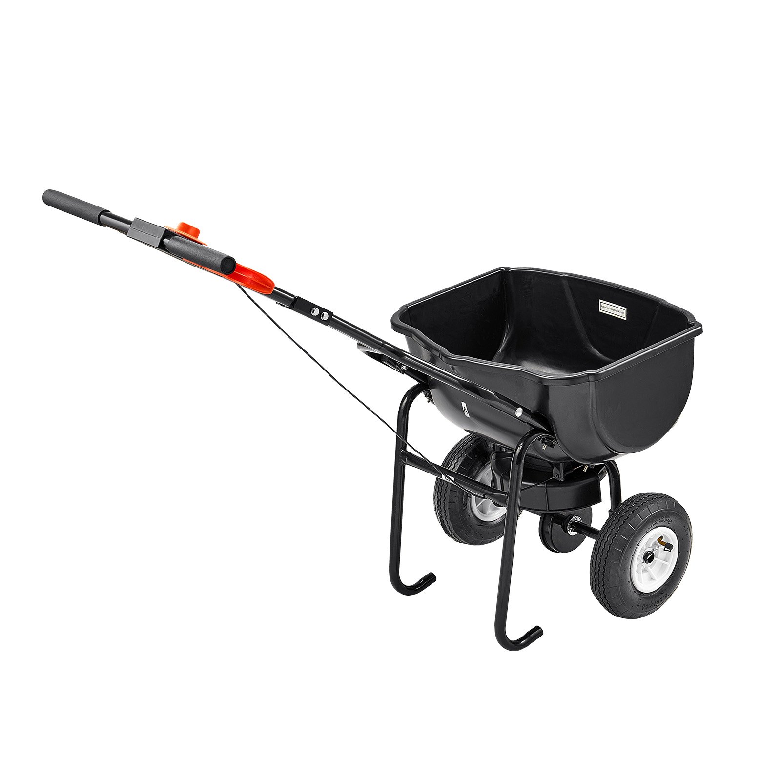 VEVOR Broadcast Spreader, 60LBS Capacity, Walk-Behind Push Spreader, 0-9.8 ft Spreading Width, 10 in All Terrain Pneumatic Tires, Lawn Spreaders with Hopper Grate, for Seed, Fertilizer, Ice Melt