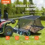 VEVOR Tow-Behind Lawn Sweeper 42-tums Leaf Yard Collector 12 cu.ft. Justerbar