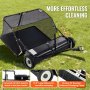 VEVOR Tow-Behind Lawn Sweeper 42-tommer Leaf Yard Collector 12 cu.ft. Justerbar