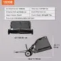VEVOR 42-inch Lawn Sweeper Tow Behind, 12 cu.ft. Large Pull Behind Grass Sweeper, Heavy Duty Leaf & Grass Collector with Dumping Rope Design, Adjustable Sweeping Height for Picking Up Debris & Grass