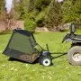 VEVOR 42-inch Lawn Sweeper Tow Behind, 12 cu.ft. Large Pull Behind Grass Sweeper, Heavy Duty Leaf & Grass Collector with Dumping Rope Design, Adjustable Sweeping Height for Picking Up Debris & Grass