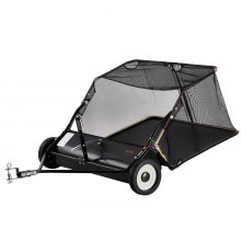 VEVOR Tow-Behind Lawn Sweeper 106.6 cm Leaf Yard Collector 12 cu.ft. Adjustable