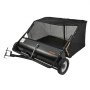 VEVOR Tow Behind Lawn Sweeper, 111.7 cm Pull Behind Lawn Sweeper, 25 cu. ft Large Capacity Leaf & Grass Collector, Heavy Duty Garden Sweeper with Adjustable Sweeping Height for Yard, Lawn, Farm