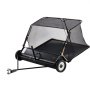 VEVOR 52-inch Lawn Sweeper Tow Behind, 26 cu.ft. Large Pull Behind Grass Sweeper, Heavy Duty Leaf & Grass Collector with Dumping Rope Design, Adjustable Sweeping Height for Picking Up Debris & Grass