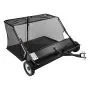 VEVOR Tow Behind Lawn Sweeper, 122cm Pull Behind Yard Sweeper, 26 cu. ft Hopper Bag Capacity, Leaf & Grass Collector with Dumping Rope, Adjustable Sweeping Height, Garden Sweepers for Lawn Farm