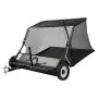 VEVOR Tow Behind Lawn Sweeper, 122cm Pull Behind Yard Sweeper, 26 cu. ft Hopper Bag Capacity, Leaf & Grass Collector with Dumping Rope, Adjustable Sweeping Height, Garden Sweepers for Lawn Farm