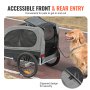 VEVOR kutyakerékpár utánfutó, 88 lb-ig támasztható, kisállatkocsi kerékpártartó, könnyen összecsukható váz gyorskioldó kerekekkel, univerzális kerékpárcsatlakozó, fényvisszaverők, zászló, összecsukható, tárolható, fekete/szürke