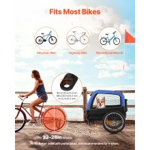 VEVOR Dog Bike Trailer Pet Bicycle Trailer Cat Carrier 66 lbs Water Resistant