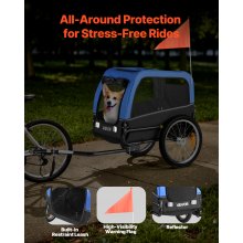 VEVOR Dog Bike Trailer Pet Bicycle Trailer Cat Carrier 66 lbs Water Resistant