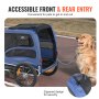 VEVOR Remorcă pentru biciclete pentru câini, susține până la 100 de kilograme, cărucior de transport pentru biciclete pentru animale de companie, cadru pliabil ușor cu roți cu eliberare rapidă, cuplaj universal pentru biciclete, reflectoare, steag, pliabil pentru depozitare, albastru/negru