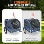 VEVOR Dog Bike Trailer, Supports up to 100 lbs, Pet Cart Bicycle Carrier, Easy Folding Frame with Quick Release Wheels, Universal Bicycle Coupler, Reflectors, Flag, Collapsible to Store, Blue/Black