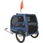 VEVOR Dog Bike Trailer, Supports up to 100 lbs, Pet Cart Bicycle Carrier, Easy Folding Frame with Quick Release Wheels, Universal Bicycle Coupler, Reflectors, Flag, Collapsible to Store, Blue/Black