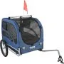 VEVOR Dog Bike Trailer, Supports up to 100 lbs, Pet Cart Bicycle Carrier, Easy Folding Frame with Quick Release Wheels, Universal Bicycle Coupler, Reflectors, Flag, Collapsible to Store, Blue/Black