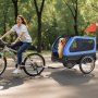 VEVOR Dog Bike Trailer, Supports up to 40 kg, Pet Cart Bicycle Carrier for Small & Large Dogs, Easy Folding Frame with Quick Release Wheel, Universal Bicycle Coupler, Reflector, Flag, Internal Leash