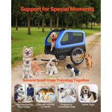 VEVOR Dog Bike Trailer Pet Bicycle Trailer Cat Carrier 40 kg Water Resistant