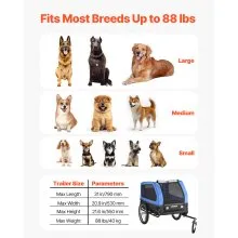 VEVOR Dog Bike Trailer Pet Bicycle Trailer Cat Carrier 88 lbs Water Resistant