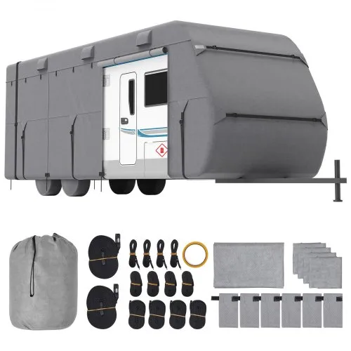 Class B RV Cover For High Top Vans - Waterproof, Windproof, UV Resistant, Fits 24ft With Bubble Top, Zippered Access