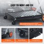 VEVOR Multi Use funksjonell sammenleggbar vogn, 198 lbs kapasitet 2-lags sammenleggbar handlevogn med hjul, sammenleggbar verktøyvogn med oppbevaringskasse, 2 i 1 håndtruck for dagligvare/bagasje/flytting/kontor