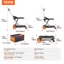 VEVOR Multi Use Functional Collapsible Cart, 90 kg Capacity 2-Tier Folding Shopping Cart with Wheels, Collapsible Utility Cart with Storage Crate, 2 in 1 Hand Truck for Grocery/Luggage/Moving/Office