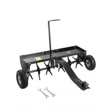 VEVOR Tow Behind Plug Aerator, 40-Inch Tow Behind Lawn Plug Aerator with Universal Hitch, Pull Behind Aerator with Iron Spikes Alternately Arranged, Lawn Aerator Tow Behind for Gardens, Lawns, Farms