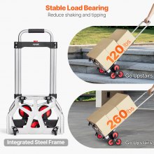 VEVOR Stair Climbing Cart Heavy Duty Folding Hand Truck Dolly 118 kg 10 Wheels