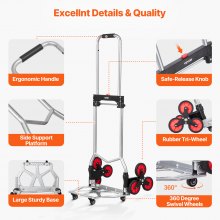 VEVOR Stair Climbing Cart Heavy Duty Folding Hand Truck Dolly 118 kg 10 Wheels