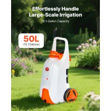 13.1Gal Battery Powered Sprayer with Cart Wheeled 0-80 PSI Electric Weed Sprayer