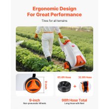 13.1Gal Battery Powered Sprayer with Cart Wheeled 0-80 PSI Electric Weed Sprayer