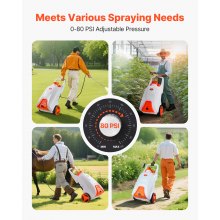 13.1Gal Battery Powered Sprayer with Cart Wheeled 0-80 PSI Electric Weed Sprayer