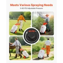 10 Gal Battery Powered Sprayer with Cart Wheeled 0-80 PSI Electric Weed Sprayer