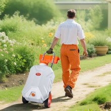 10 Gal Battery Powered Sprayer with Cart Wheeled 0-80 PSI Electric Weed Sprayer