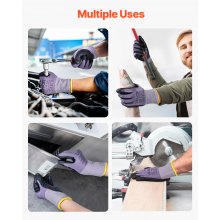 VEVOR Work Gloves 12-Pair Touch Screen Nitrile-Coated Garden Construction Gloves