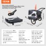 VEVOR Dog Bike Trailer, Supports up to 100 lbs, 2-in-1 Pet Stroller Cart Bicycle Carrier, Easy Folding Cart Frame with Quick Release Wheels, Universal Bicycle Coupler, Reflectors, Flag, Black/Gray