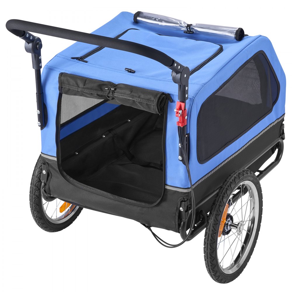 VEVOR Dog Bike Trailer, Supports up to 88 lbs, 2-in-1 Pet Stroller Cart Bicycle Carrier for Small & Large Dogs, Easy Folding Frame with Quick Release Wheel, Universal Bicycle Coupler, Internal Leash