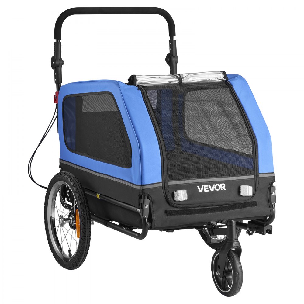VEVOR Dog Bike Trailer, Supports up to 88 lbs, 2-in-1 Pet Stroller Cart Bicycle Carrier for Small & Large Dogs, Easy Folding Frame with Quick Release Wheel, Universal Bicycle Coupler, Internal Leash