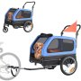 VEVOR Dog Bike Trailer, Supports up to 40 kg, 2-in-1 Pet Stroller Cart Bicycle Carrier for Small & Large Dogs, Easy Folding Frame with Quick Release Wheel, Universal Bicycle Coupler, Internal Leash