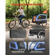 VEVOR Dog Bike Trailer Pet Bicycle Trailer & Stroller 88 lbs Water Resistant