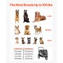 VEVOR Dog Bike Trailer, Supports up to 100 lbs, 2-in-1 Pet Stroller Cart Bicycle Carrier for Small & Large Dogs, Easy Folding Frame with Quick Release Wheel, Universal Bicycle Coupler, Internal Leash