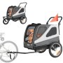 VEVOR Dog Bike Trailer, Supports up to 100 lbs, 2-in-1 Pet Stroller Cart Bicycle Carrier for Small & Large Dogs, Easy Folding Frame with Quick Release Wheel, Universal Bicycle Coupler, Internal Leash