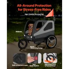 VEVOR Dog Bike Trailer Pet Bicycle Trailer & Stroller 100 lbs Water Resistant
