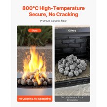 1-2 Inch 48 Pcs Ceramic Fire Pebble Stones Lava Rocks Reusable