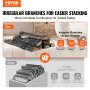 VEVOR 8 Pcs Oak Logs, Gas Fireplace Ceramic Logs for Fire place, Heat-Resistant Wood Log Gas Realistic Logs, Stackable Wood Branches for Gas Fireplace, Firebowl Indoor or Outdoor
