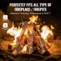 VEVOR 8 Pcs Oak Logs, Gas Fireplace Ceramic Logs for Fire place, Heat-Resistant Wood Log Gas Realistic Logs, Stackable Wood Branches for Gas Fireplace, Firebowl Indoor or Outdoor