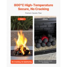 3 Inch 15 Pcs Ceramic Fire Balls Round Fire Stones Reusable Lava Rocks